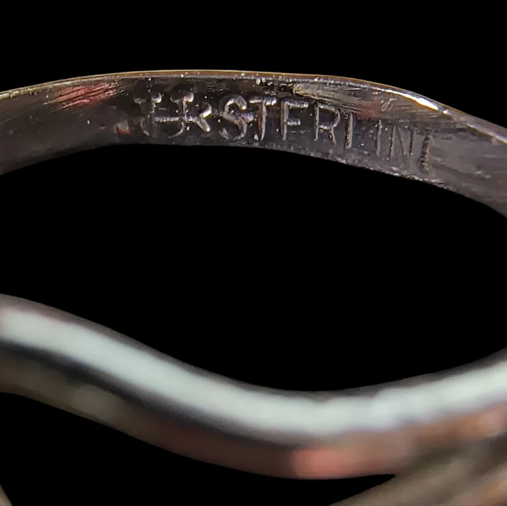 Uncas Vintage Sterling Silver, Cultured Pearl And Diamond Ring